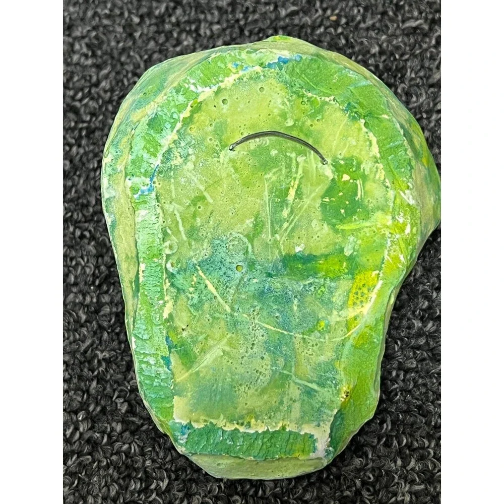 Funny Whimsical Face Studio Folk Art Pottery Wall Mirror w/ Teeth